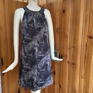 EUC White House Black Market Stunning Trapeze Style Halter Dress .